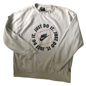 VTG 90’s Nike Mens Sports Just Do It Crew Sweatshirt XL Athletic White Black